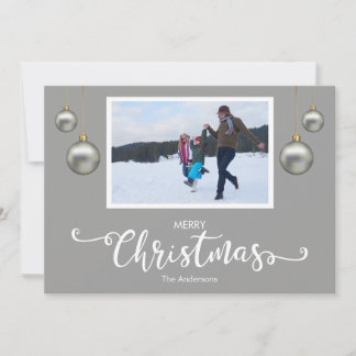 Carte de Noël Gray Photo Family
