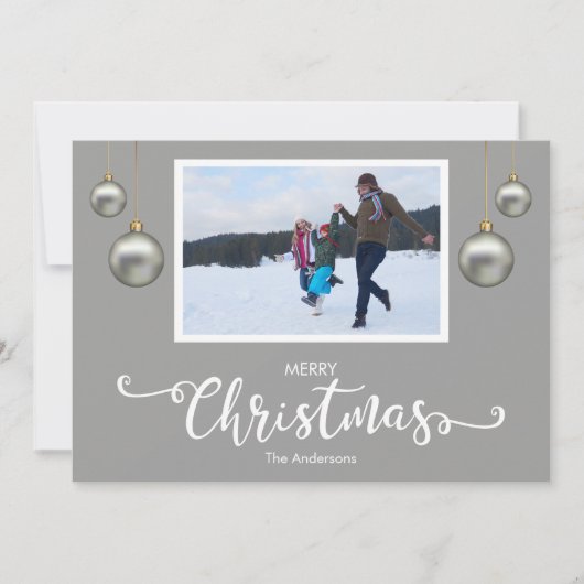 Carte de Noël Gray Photo Family (Devant)