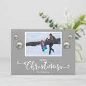 Carte de Noël Gray Photo Family (Debout devant)