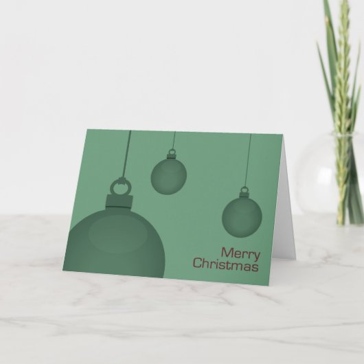 Carte de Noël Green Baubles (Devant)
