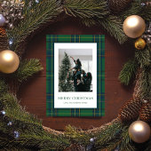 Carte de Noël Green & Blue Plaid 1 photo