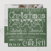 Carte de Noël Green Chalkboard (Devant / Derrière)