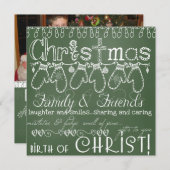 Carte de Noël Green Chalkboard (Devant / Derrière)