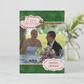 Carte de Noël Green Damask n Holly Photo (Debout devant)