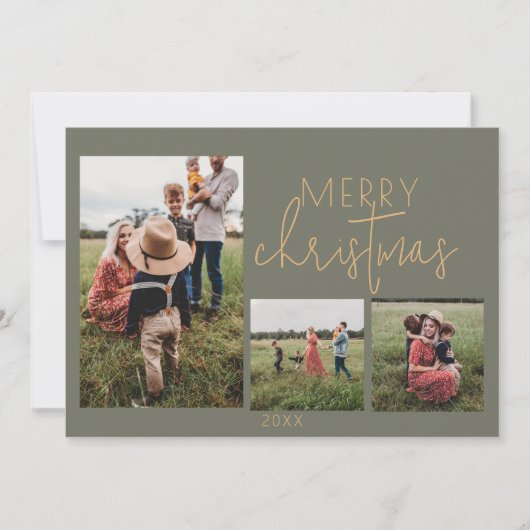 Carte de Noël Green MERRY (Devant)