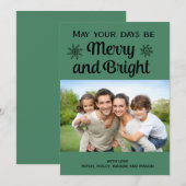 Carte de Noël Green Merry et Bright Photo (Devant / Derrière)