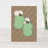 Carte de Noël Green Mittens (Devant)