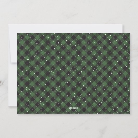 Carte de Noël Green Plaid Merry et Marié (Dos)