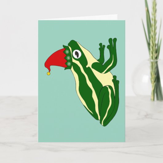 Carte de Noël grenouille (Devant)