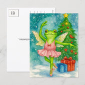 Carte de Noël Grenouille Ballerine (Devant / Derrière)