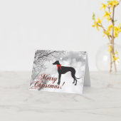 Carte de Noël Greyhound (Fleur jaune)