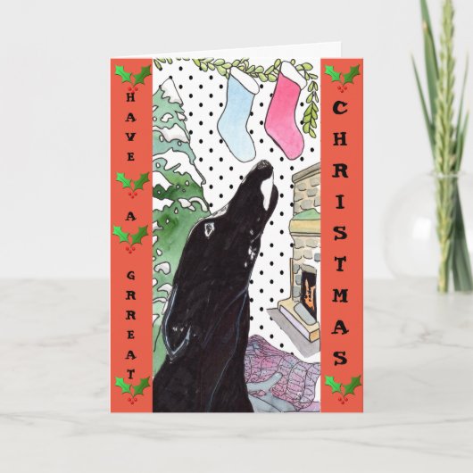 Carte de Noël Greyhound (a32) (Devant)