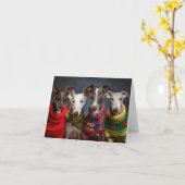 Carte de Noël Greyhound Puppies (Fleur jaune)
