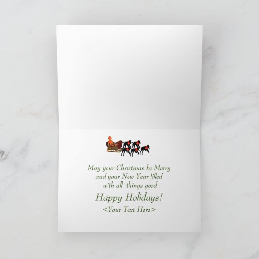 Carte de Noël Greyhounds Pulling Sleigh (Intérieur)