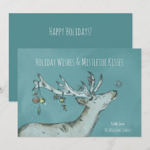 Carte de Noël Gui de Cerf