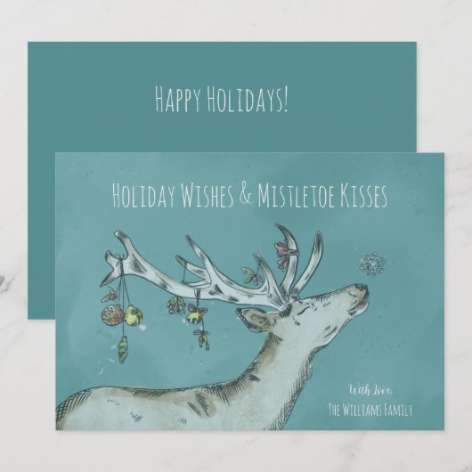Carte de Noël Gui de Cerf (Devant / Derrière)