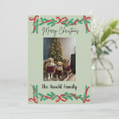 Carte de Noël Guirlande et Rubans (Debout devant)