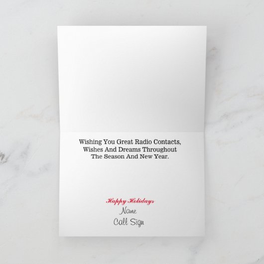 Carte de Noël Ham Radio Nutcracker (Intérieur)