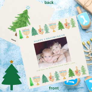 Carte de Noël Hanoukka Chrismukkah Carré