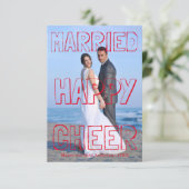 Carte de Noël Happy Cheer Red Block-3x5 (Debout devant)