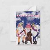 Carte de Noël Happy Gnomes Music Band (Devant)