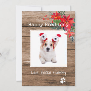 Carte de Noël Happy Howliday avec photo de votre a
