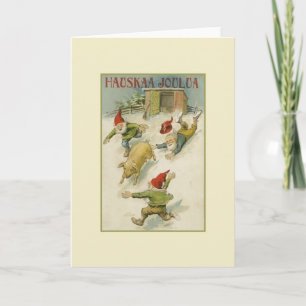 Carte de Noël Hauskaa Joulua vintage