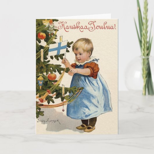 Carte de Noël Hauskaa Joulua vintage (Devant)