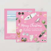 Carte de Noël Hawaï ou Carré tropical (Devant / Derrière)