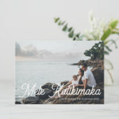 Carte de Noël hawaïenne simple Mele Kalikimaka (Debout devant)