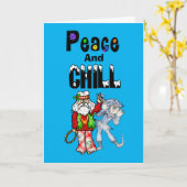 Carte de Noël Hippie Père Noël et Jack Frost (Fleur jaune)