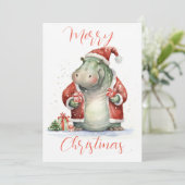 Carte de Noël Hippo Hooray (Debout devant)