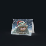 Carte de Noël hippo riant<br><div class="desc">Faites passer la joie des vacances avec nos cartes de Noël mignonnes et drôles avec un hippo riant. Envoyez des souhaits et des giggements chaleureux à vos proches avec ces cartes adorables et fantaisistes,  pour apporter sourires et rires à leurs célébrations festives.</div>