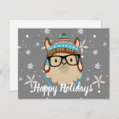 Carte de Noël Hipster Llama (Devant / Derrière)