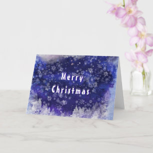 Carte de Noël hivernale de neige en chute