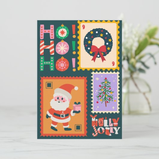 Carte de Noël Ho Ho Christmas (Debout devant)