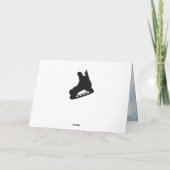 Carte de Noël hockey - Bâtons de glace bleue palet (Dos)