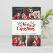 Carte de Noël Holly Accent 3 Photo Joyeux (Debout devant)