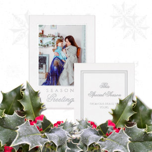 Carte de Noël Holly and the Ivy Blanc & Argent