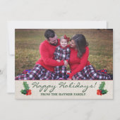 Carte de Noël Holly Feuilles & Berries (Devant)