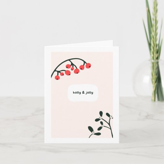 Carte de Noël Holly Jolly (Devant)
