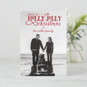 Carte de Noël Holly Jolly - 5" x 7" avec enveloppe (Debout devant)