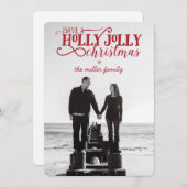 Carte de Noël Holly Jolly - 5" x 7" avec enveloppe (Devant / Derrière)