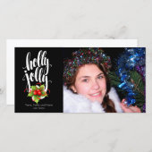 Carte de Noël Holly Jolly One Photo (Devant / Derrière)
