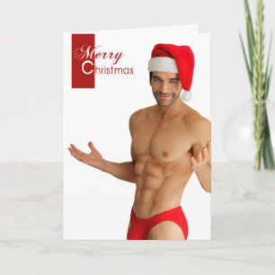 Carte de Noël Homme Sensuel Joyeux Homme