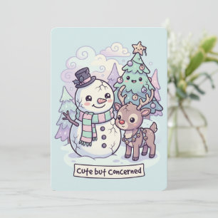 Carte de Noël Horreur Kawaii Fête sinistre mignonn