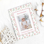 Carte de Noël Hot Pink Holly Berry et Eucalyptus