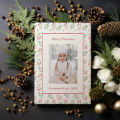 Carte de Noël Hot Pink Holly Berry et Eucalyptus