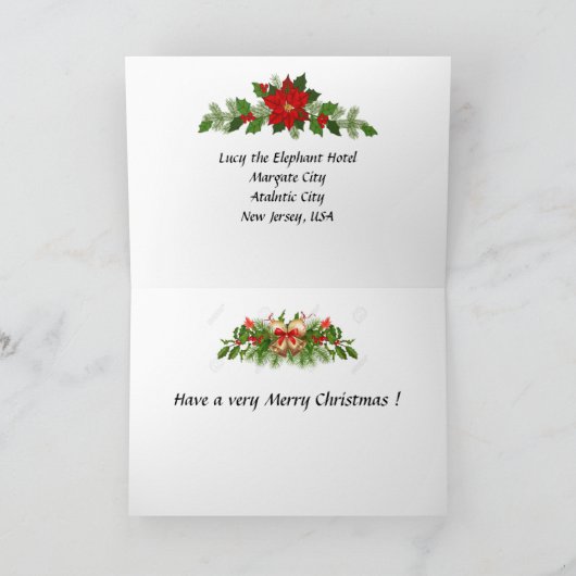 Carte de Noël - Hôtel Elephant, Atlantic City (Intérieur)
