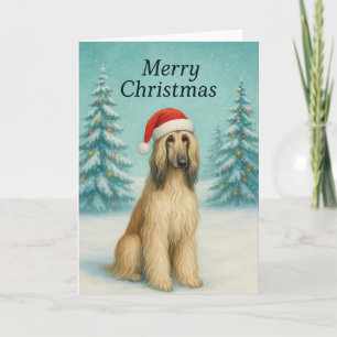 Carte de Noël Hound Afghan - Carte de vacances